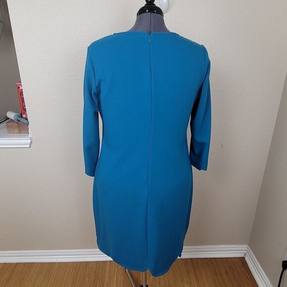 C'est Nous by Shoshanna Teal Blue Long Sleeve Dress 1X (2444) - Picture 2 of 6